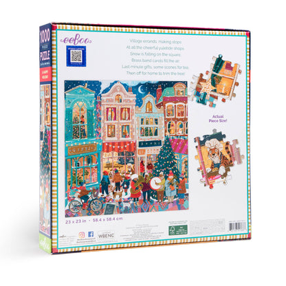 Happy Holiday Village 1000 Piece Square Jigsaw Puzzle