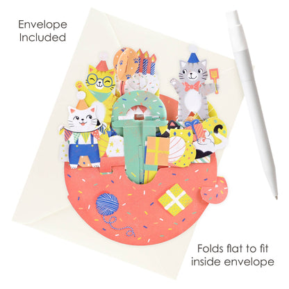 3D Pop-Up Pirouette Cats Birthday Card