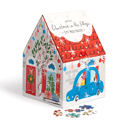 Christmas in the Village Snowglobe Puzzle - 500pc
