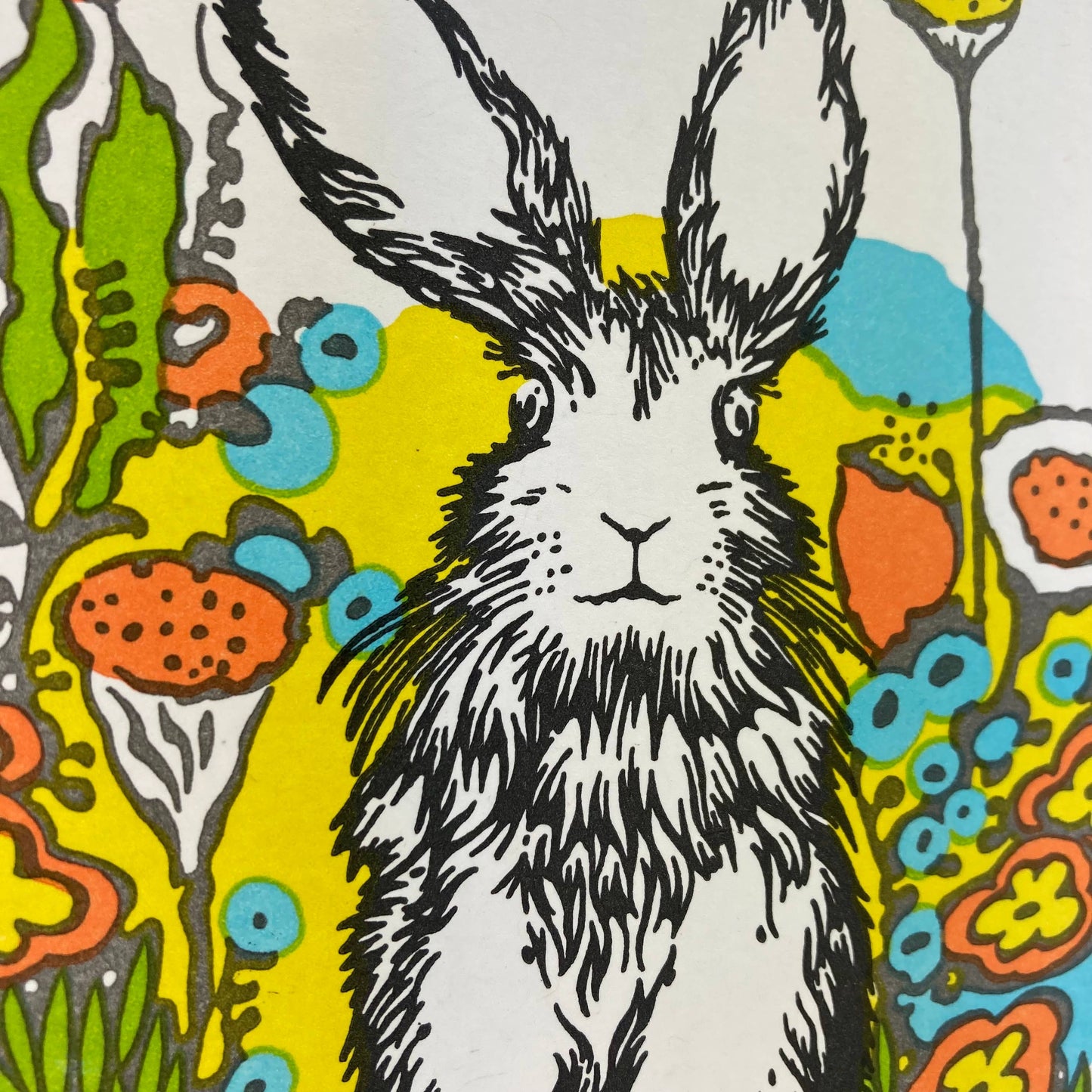 Rabbit in the Flower Garden Easter Card
