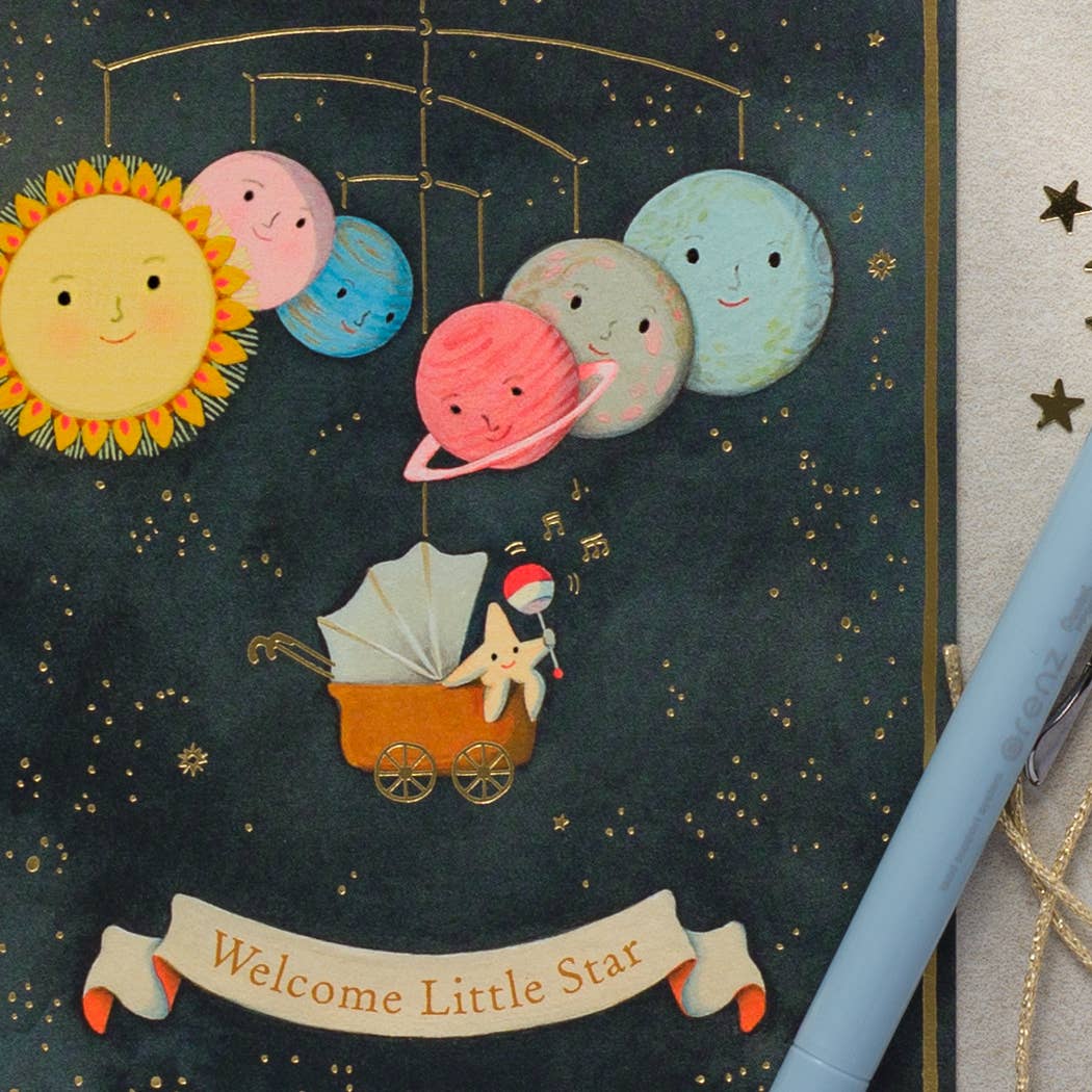Solar System New Baby Card