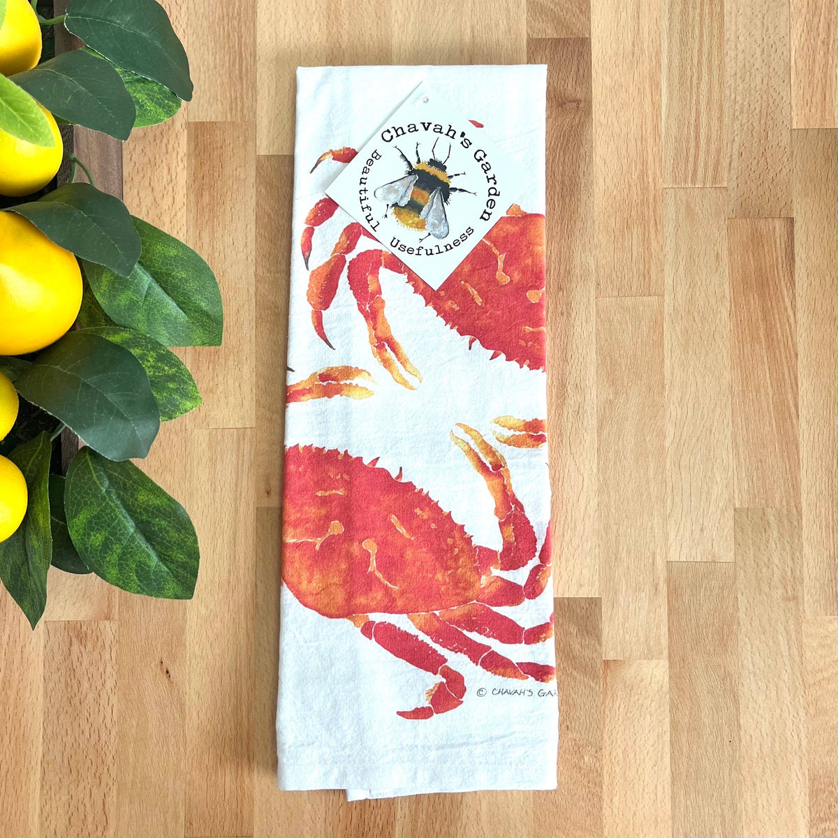 Red Crabs Tea Towel