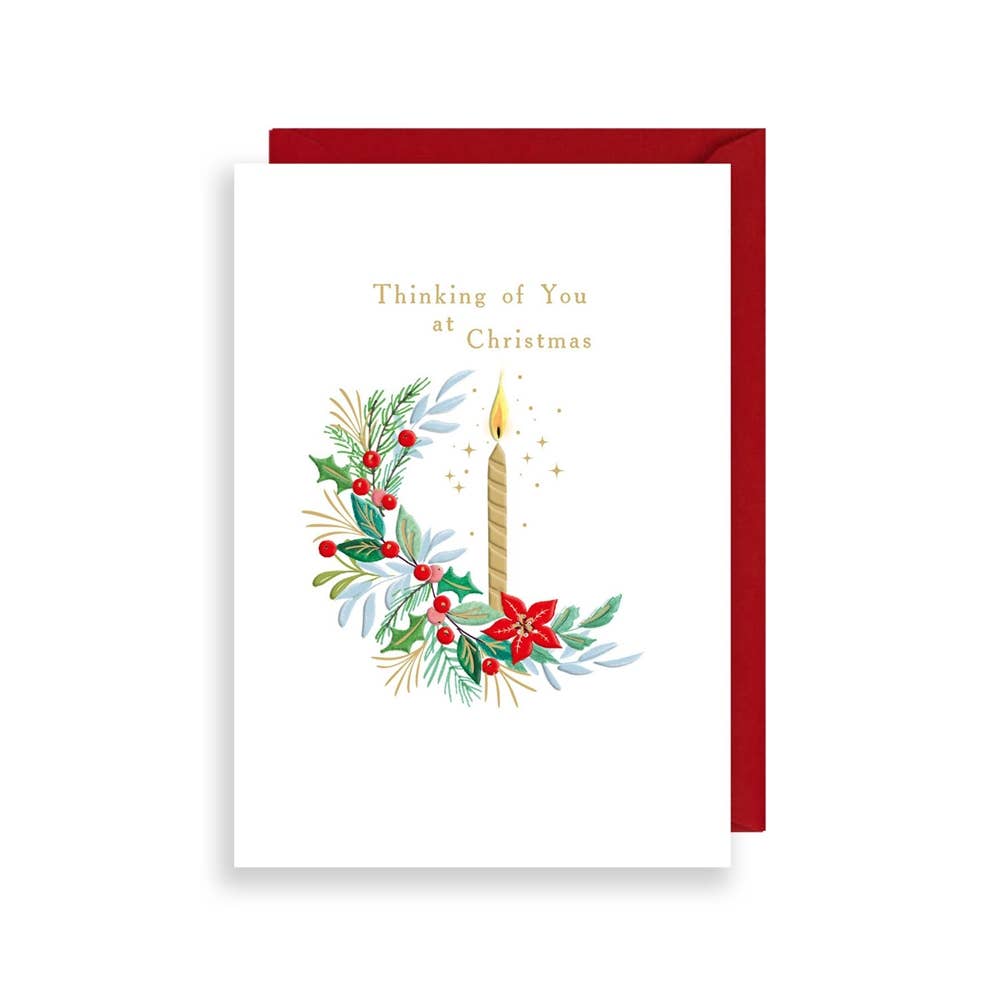 Wreath Candle Holiday Card