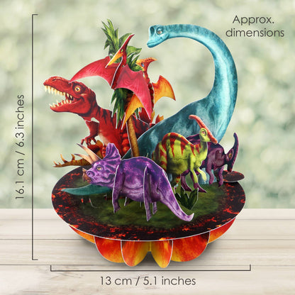 3D Pop-Up Pirouette Jurassic Dinosaurs Blank Card