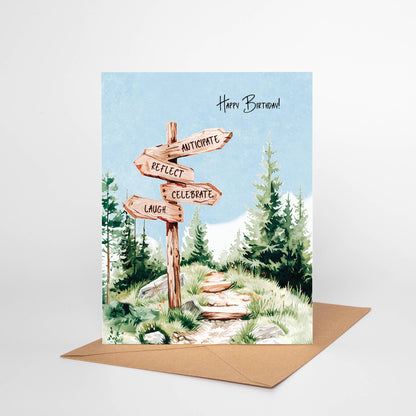Adventure Guidepost Birthday Card