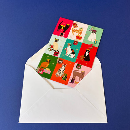 Festive Cat Advent Calendar Holiday Card