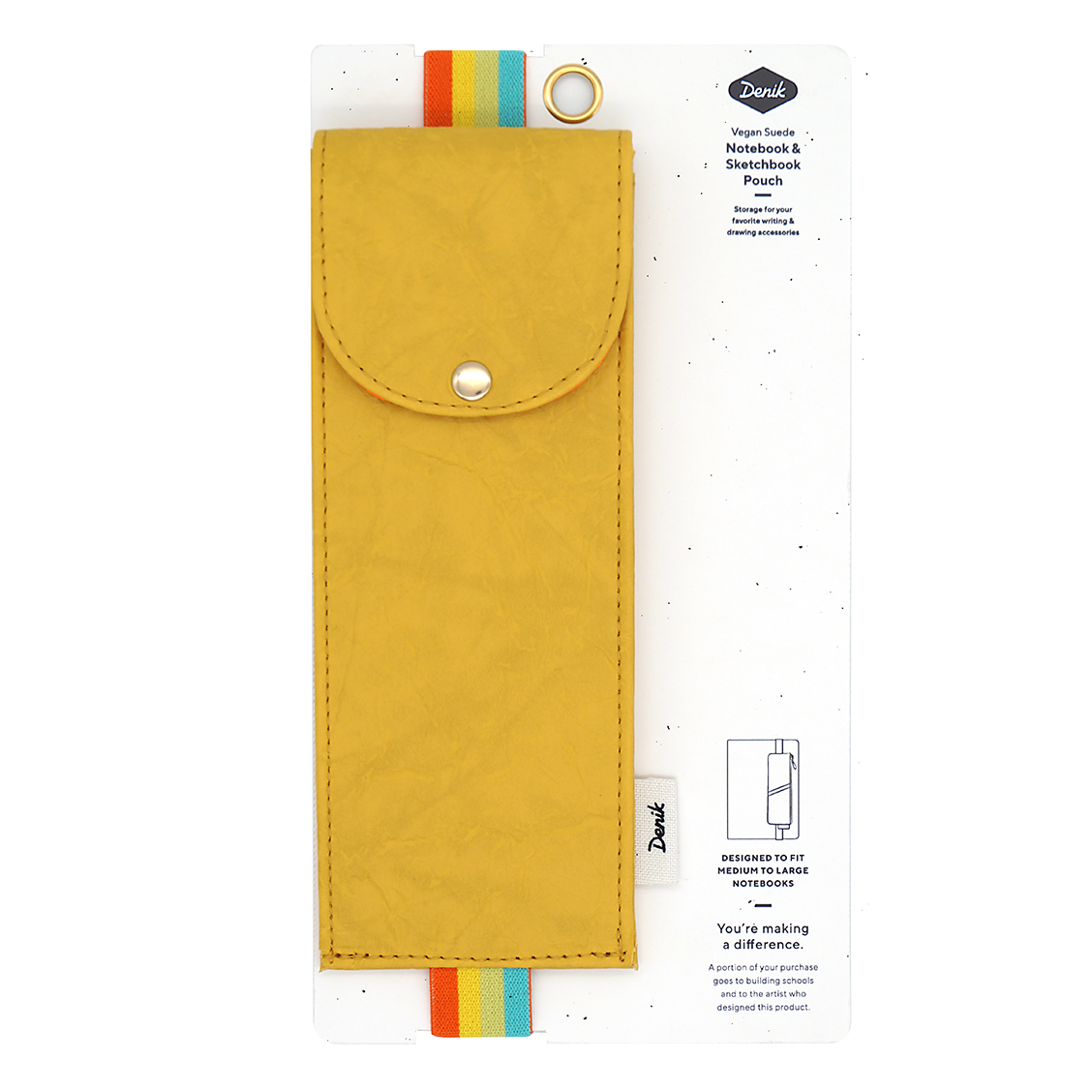 Yellow Crinkle Vegan Leather Book Pouch