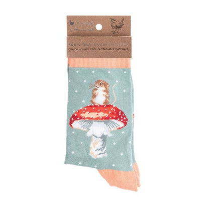 Snowy Mushroom & Mouse Women’s Socks