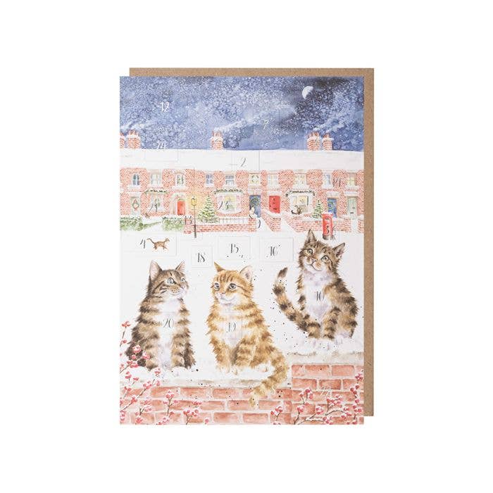 Santa Paws Is Coming To Town Cat Advent Calendar Card