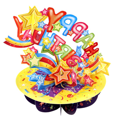 3D Pop-Up Pirouette Shooting Stars Birthday Card