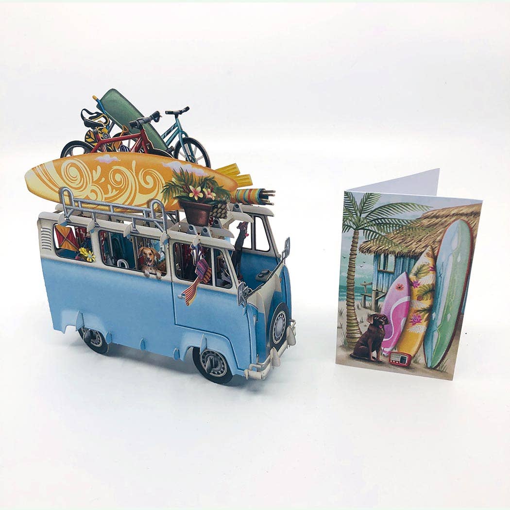 3D Pop-Up Camper Van Blank Greeting Card