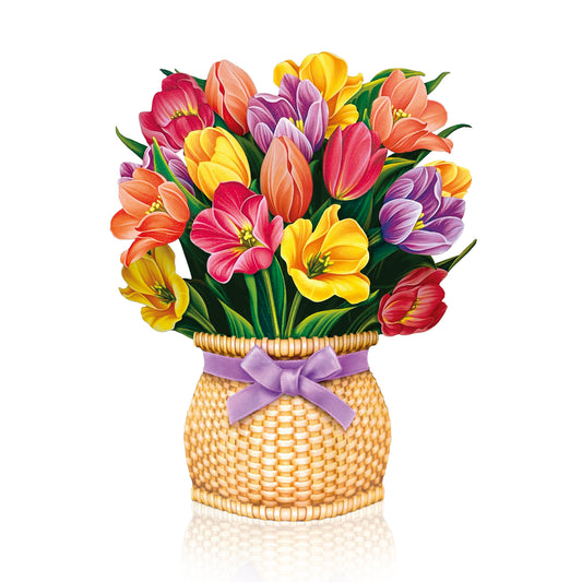 Festive Tulips Pop-Up Bouquet & Card