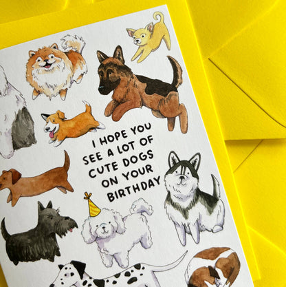 Hope You See a Lot of Cute Dogs Birthday Card