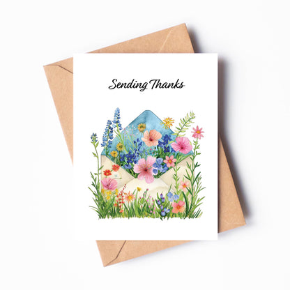 Floral Envelope Thank You Card