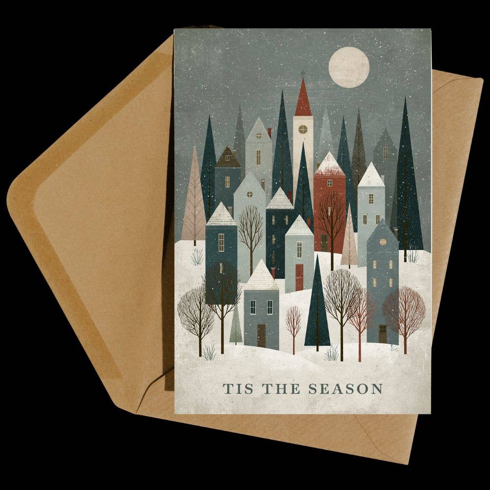 Winter Village "Tis the Season" Holiday Card