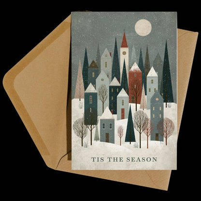 Winter Village "Tis the Season" Holiday Card