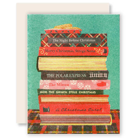 Stack of Christmas Books Holiday Boxed Cards