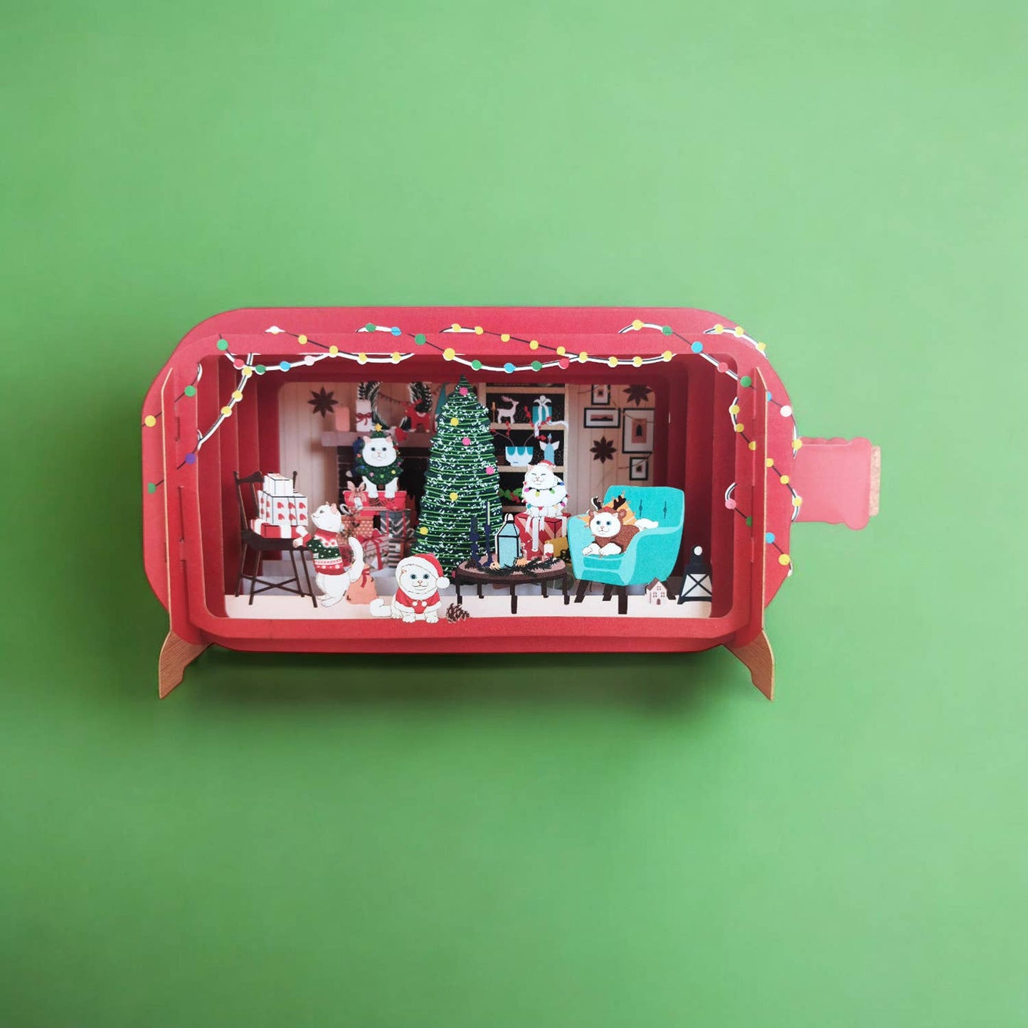 Message in a Bottle Christmas Cats Holiday Card