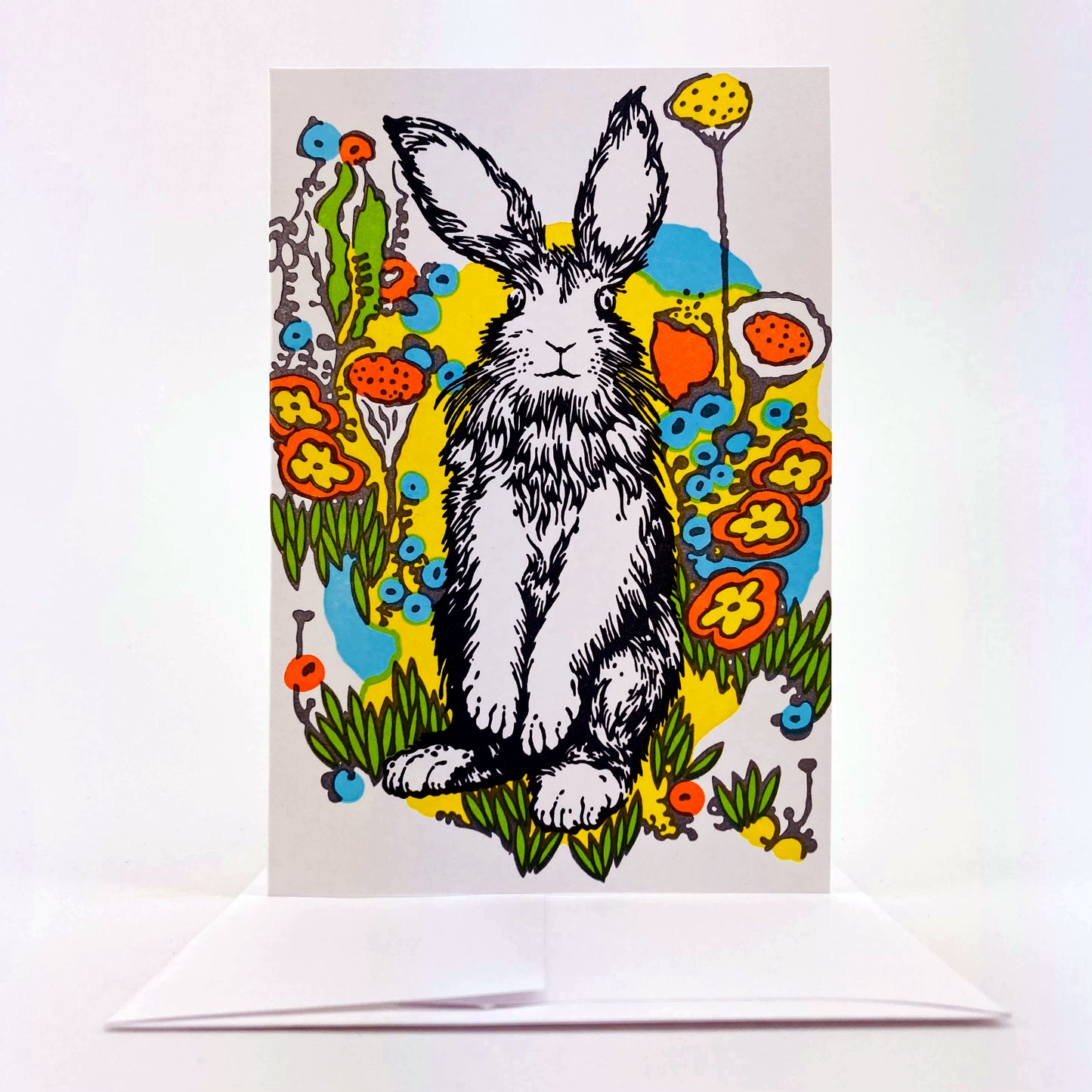 Rabbit in the Flower Garden Easter Card