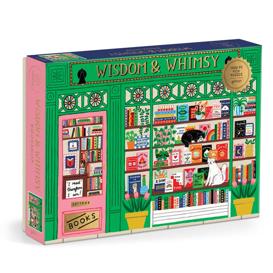 Wisdom & Whimsy Bookshop Foil Puzzle - 1000pc