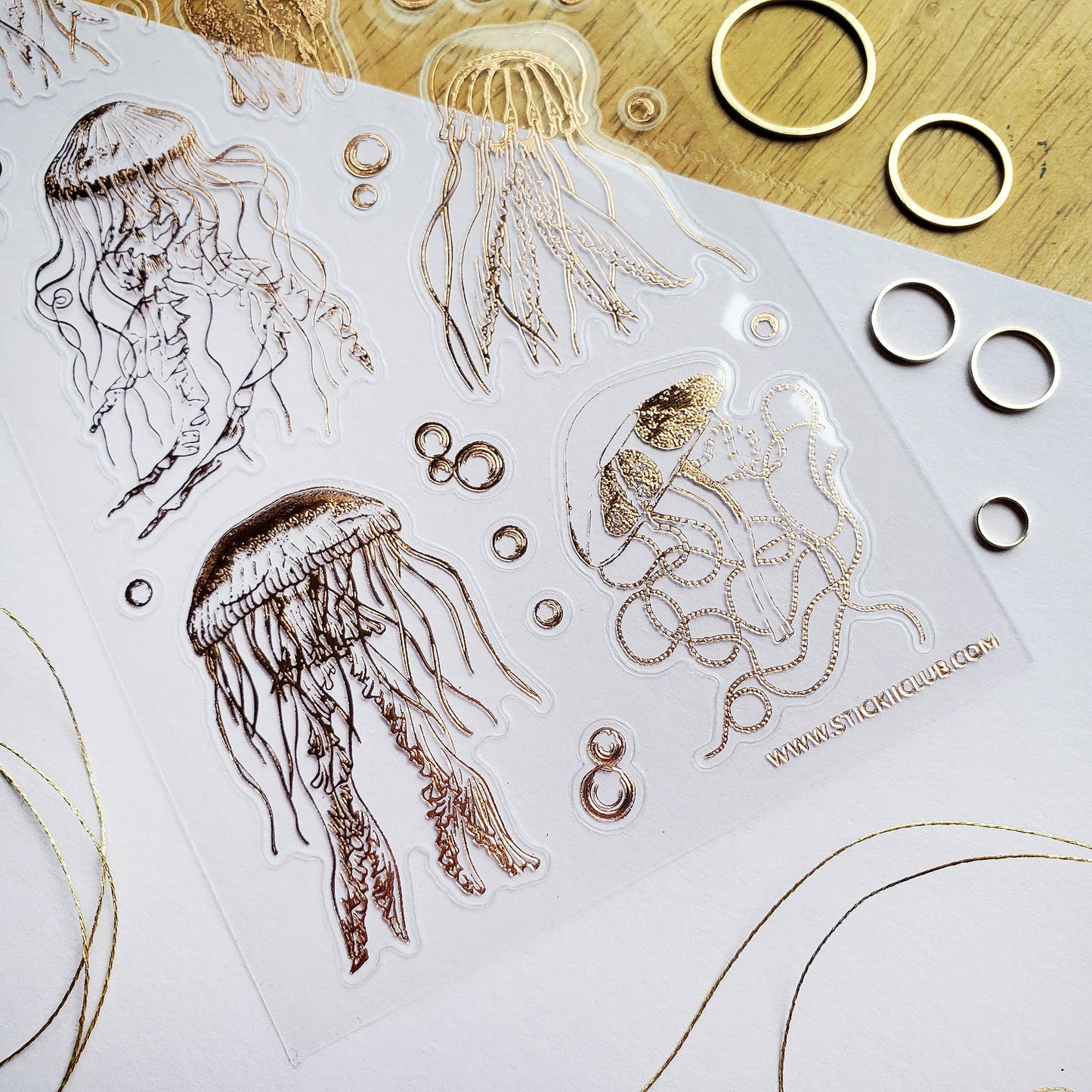 Golden Jellyfish Sticker Sheet