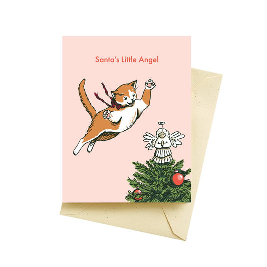 Santa's Angel Cat Boxed Holiday Cards