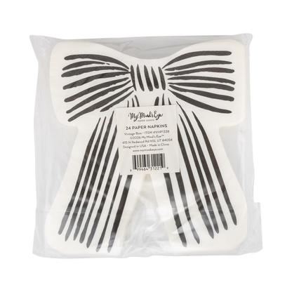 Black & Cream Bow Shaped Lunch Napkins