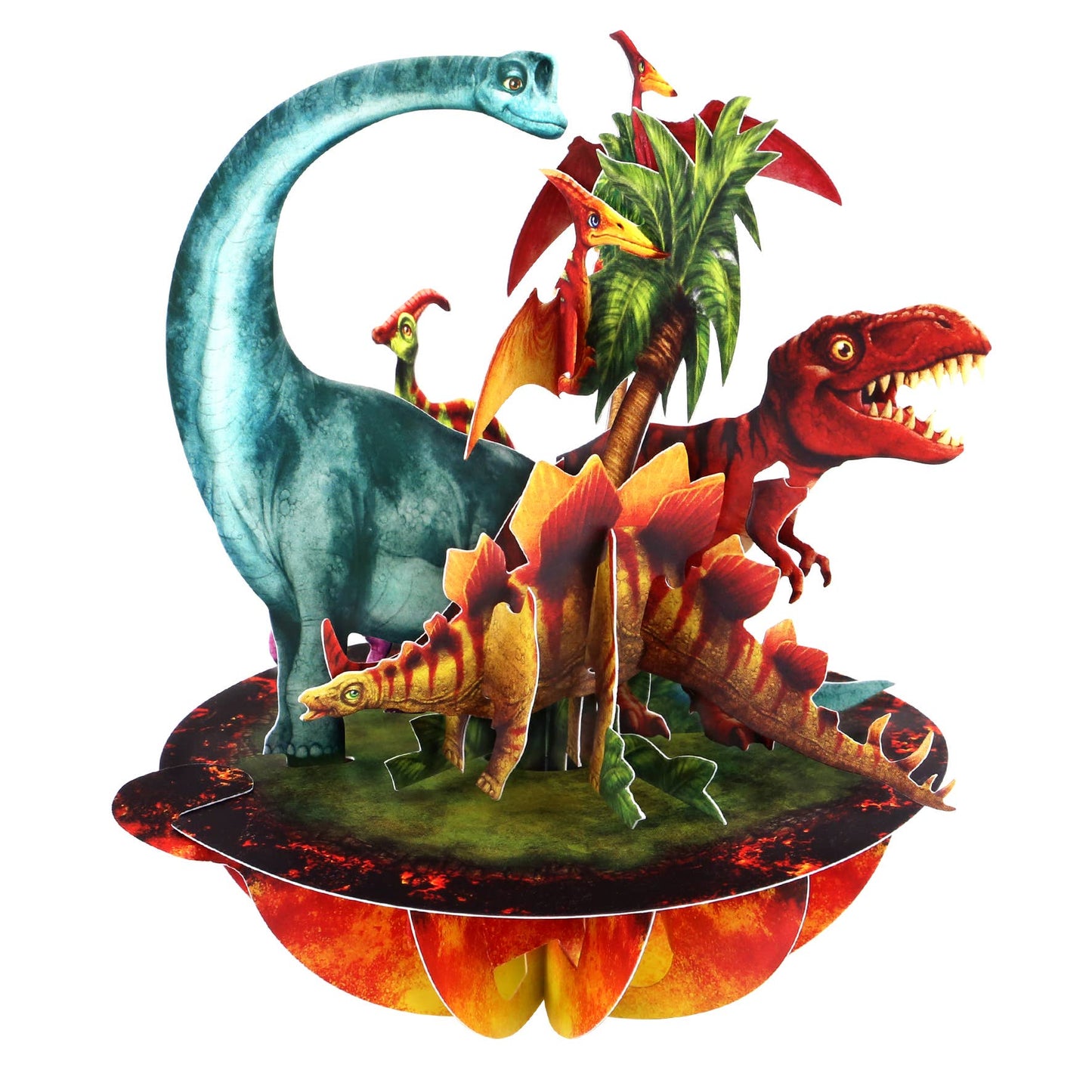 3D Pop-Up Pirouette Jurassic Dinosaurs Blank Card