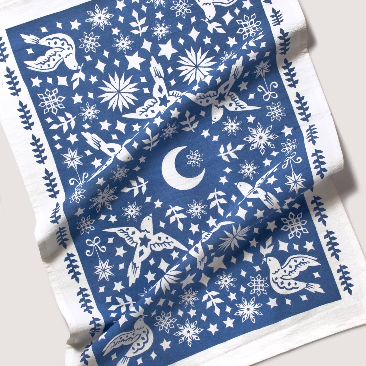Winter Birds & Stars Tea Towel