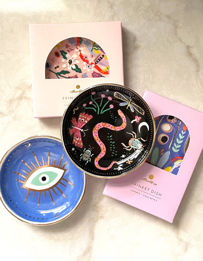 Midnight Garden Porcelain Trinket Dish