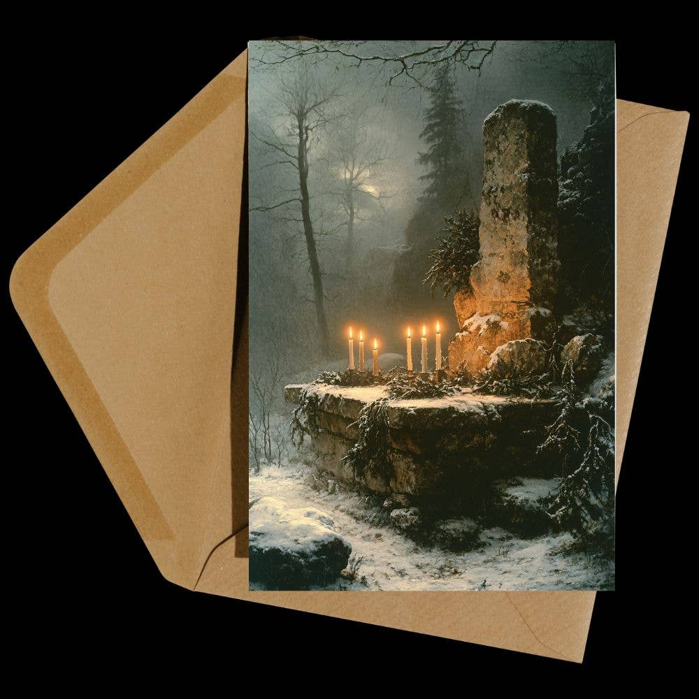 Yule Altar Winter Solstice Holiday Card