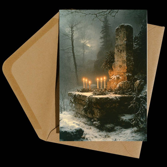 Yule Altar Winter Solstice Holiday Card