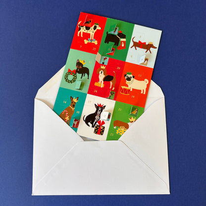 Festive Dog Advent Calendar Holiday Card