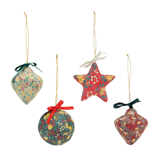 Vintage Handmade Partridge Christmas Decorations, 4 Styles
