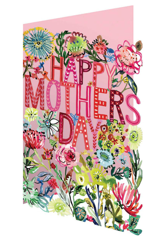 Spring Pink Mother's Day Laser Cut Card