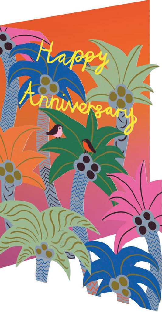 Starflower Palms Anniversary Lasercut Card