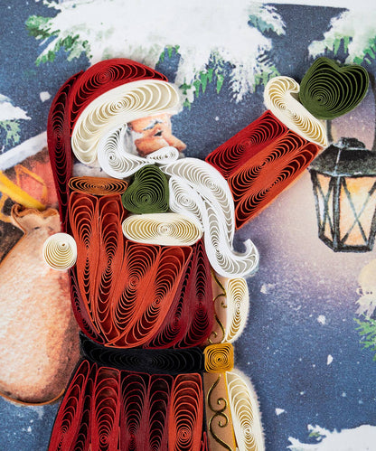 Quilled Vintage Santa Holiday Card