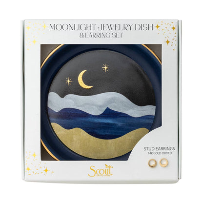 Jewelry Dish & Earring Set: Moonlight & Midnight Blue