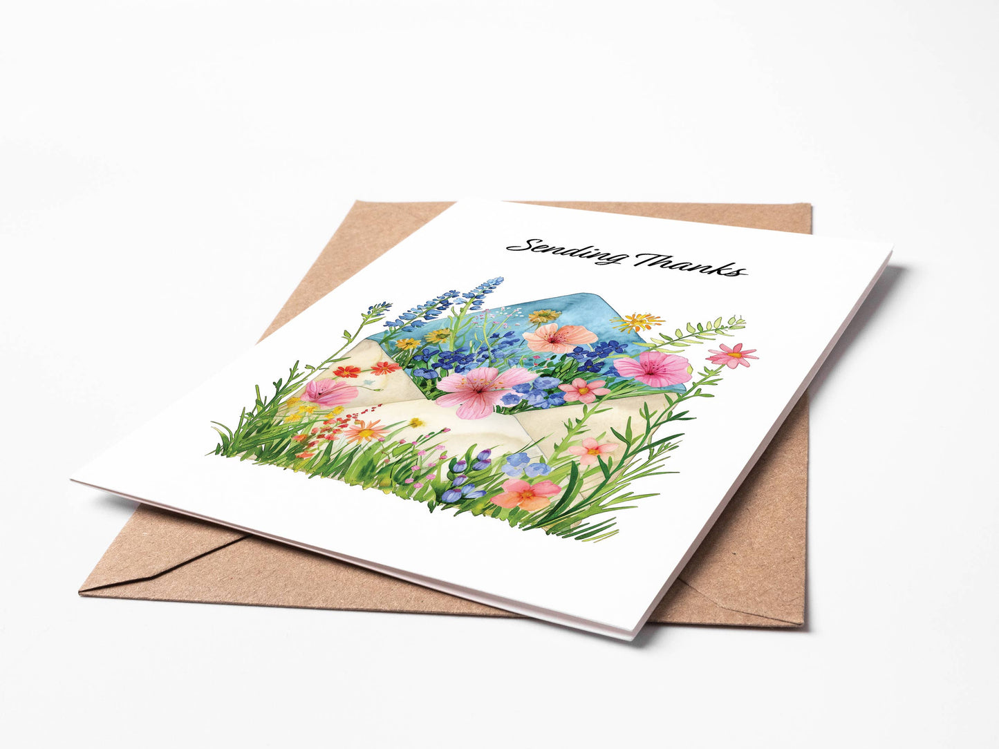 Floral Envelope Thank You Card