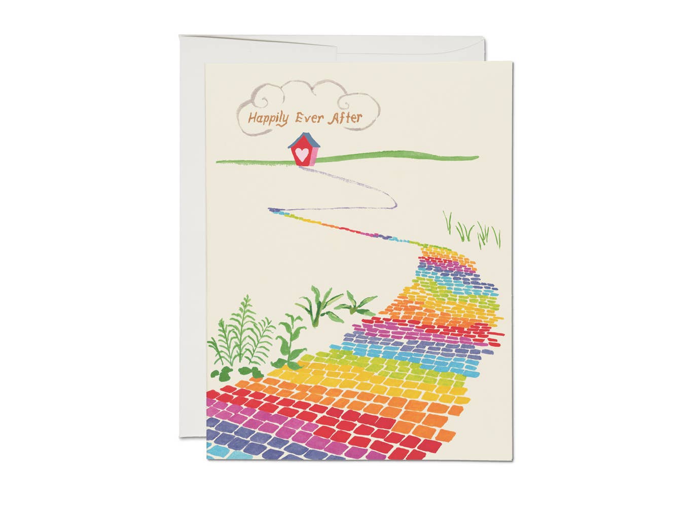 Rainbow Brick Road Wedding Card