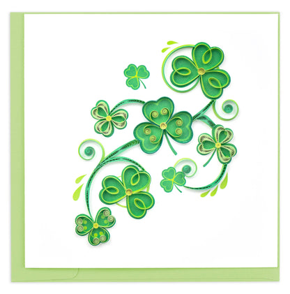 Quilled Shamrocks Blank Card