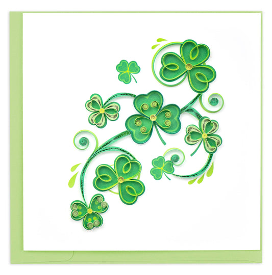 Quilled Shamrocks Blank Card
