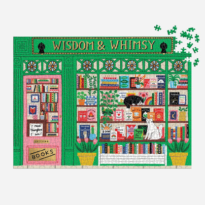 Wisdom & Whimsy Bookshop Foil Puzzle - 1000pc