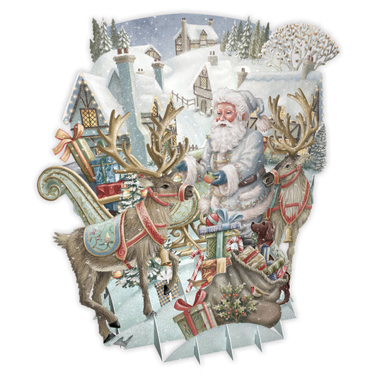 3D Pop-Up Santa’s Team Holiday Card