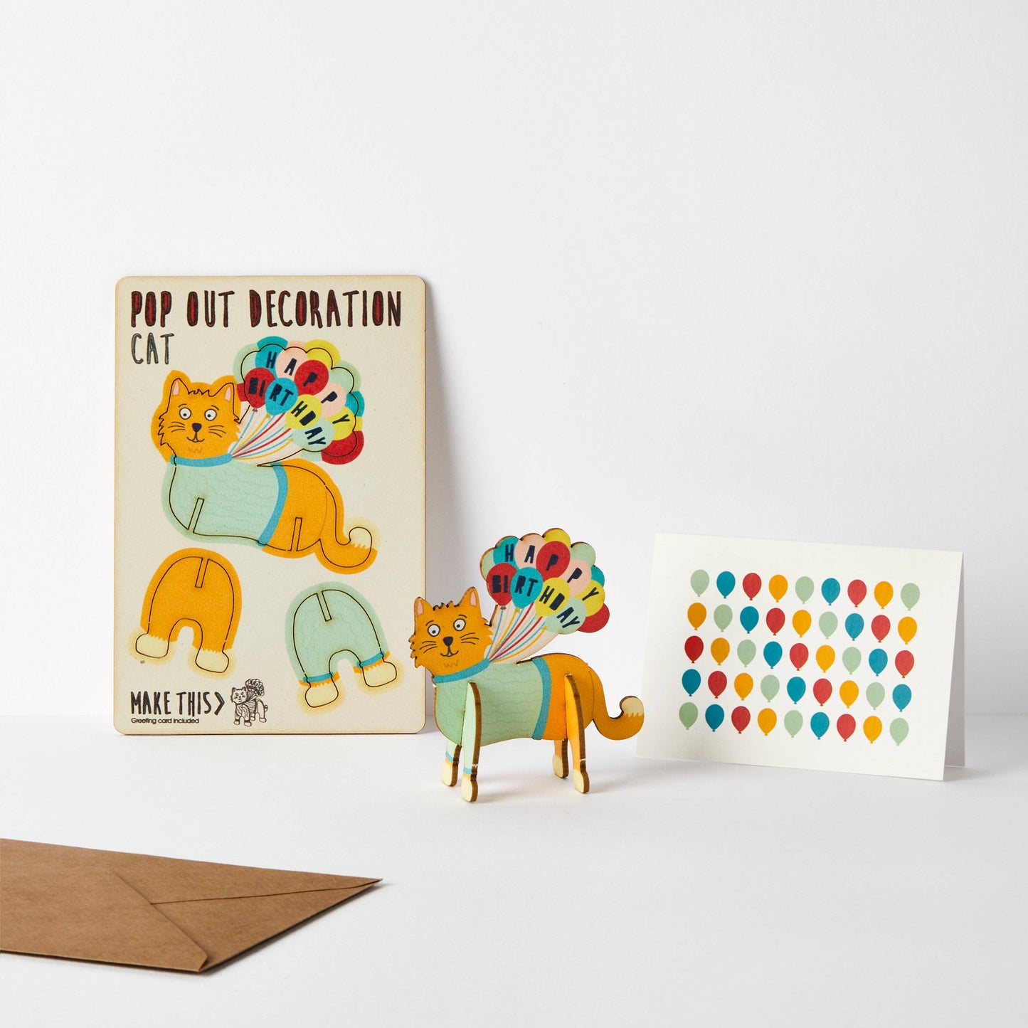 Happy Birthday Ginger Cat Pop Out Card