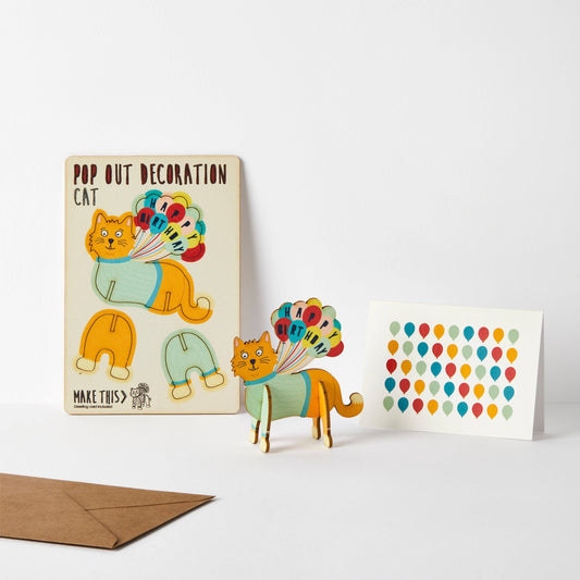 Happy Birthday Ginger Cat Pop Out Card