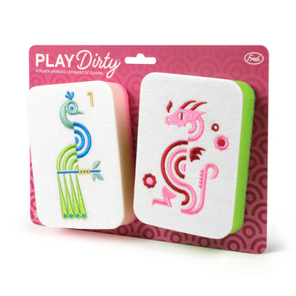 Play Dirty: Mahjong Tile Kitchen Sponges