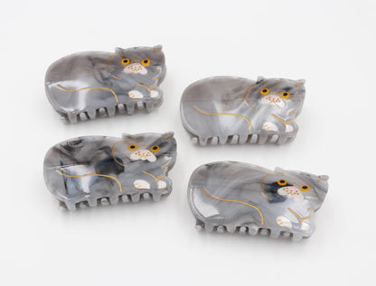 Grey Kitty Cat Hair Clip