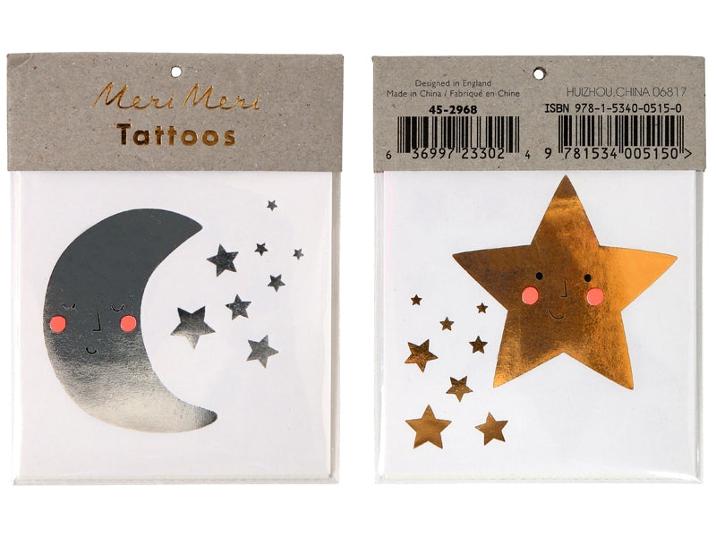 Moon & Stars Small Tattoos