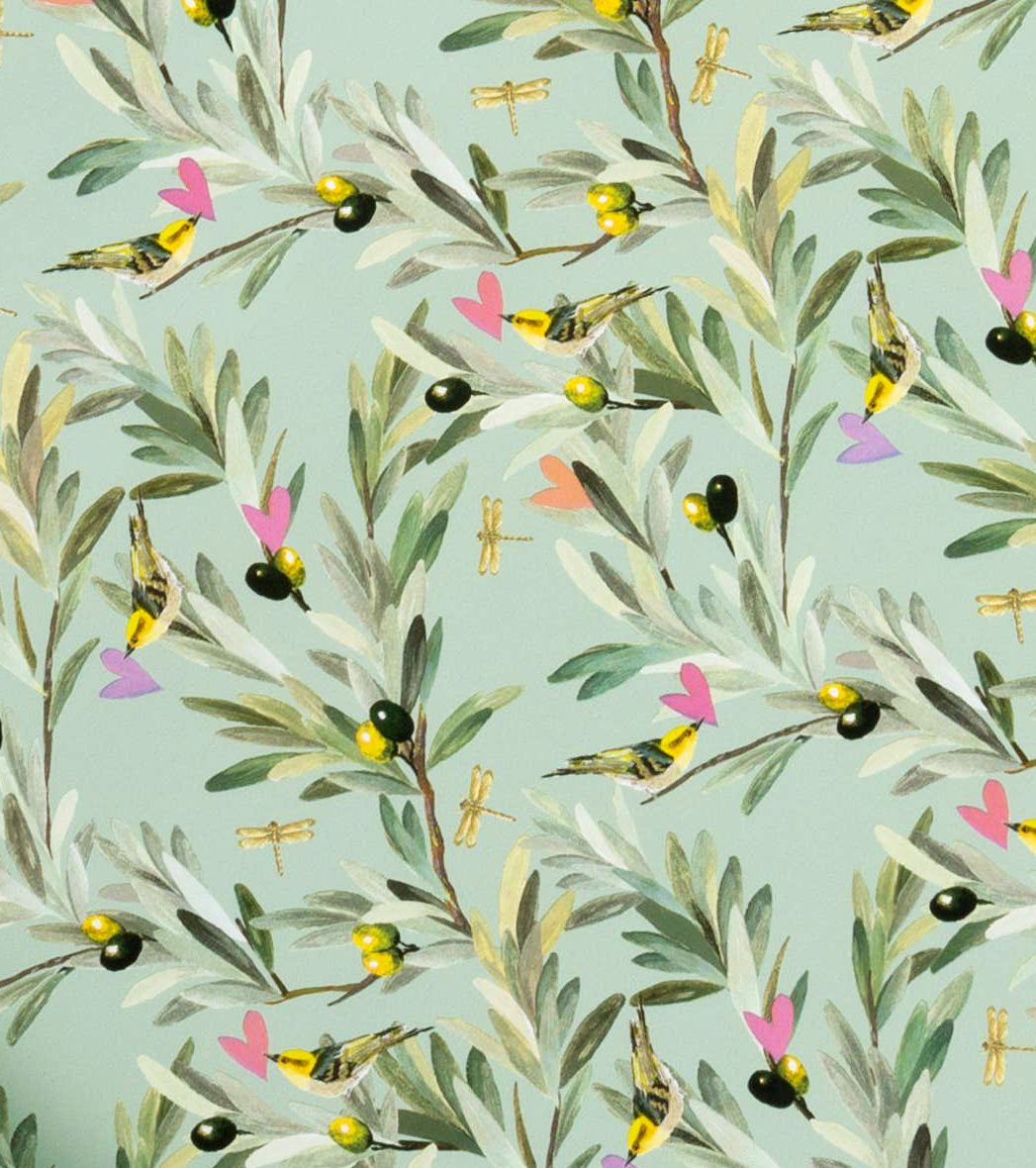 Olives & Birds Jumbo Roll Wrapping Paper, 2 Rolls